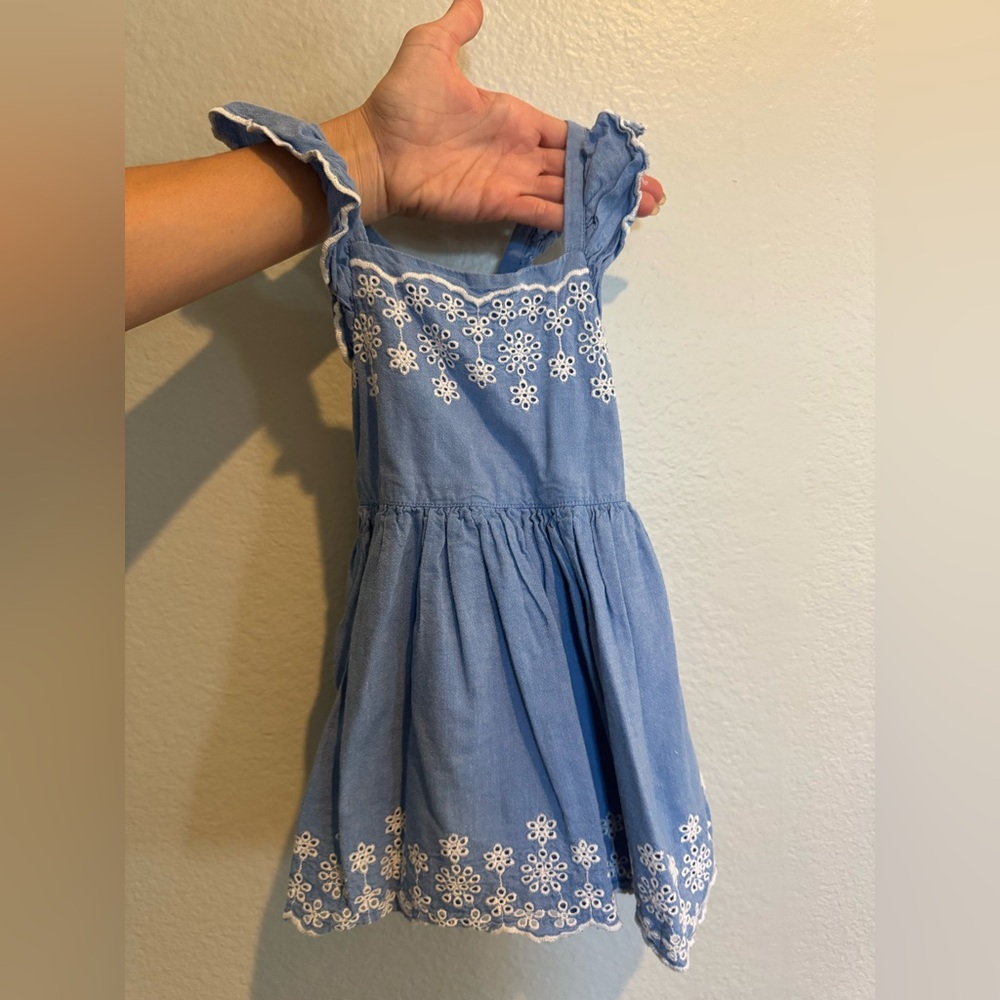 Cat & Jack Light Blue Dress with White Floral Accents